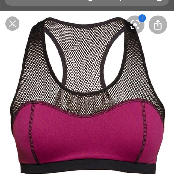 MICHI Mesh Panel Burgundy Spots Bra | M - Picture 2 of 14